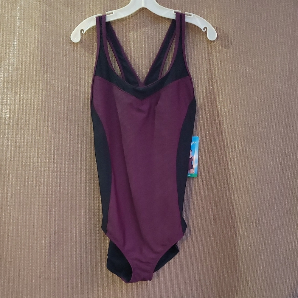 Speedo Women's One Piece Swimsuit - Purple and Black